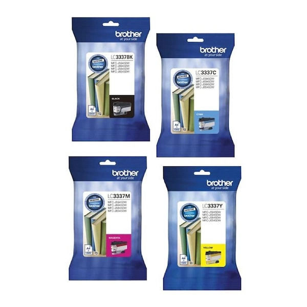 Brother LC3337 Ink Cartridge Toner Value Pack Black Cyan Yellow Magenta