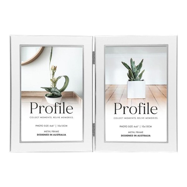 Profile - Eternal 4x6" Vertical Double Photo Frame - White