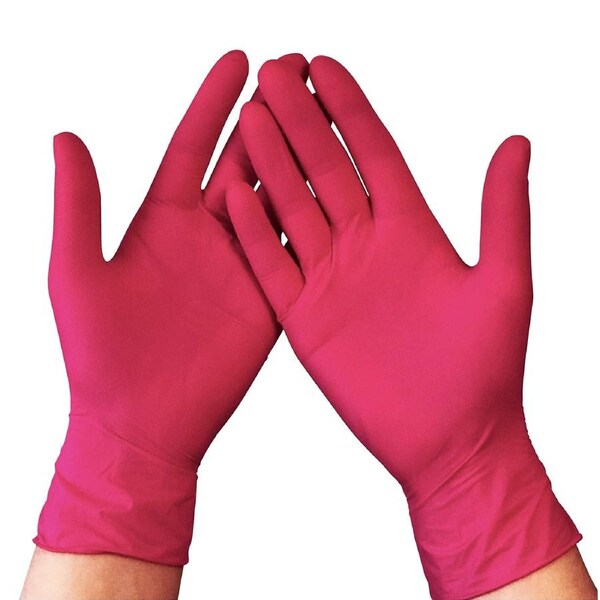200pcs Nitrile Pink Disposable Gloves Examination Gloves Latex & Powder Free - Extra Large