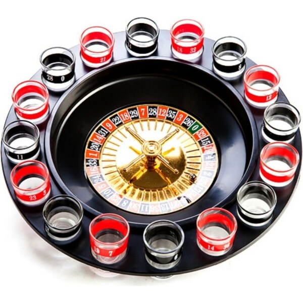 Shot Glass Roulette Drinking Game Set Wheel Casino Spinner Table Games Party