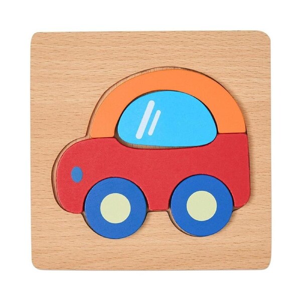 Colourful Four Piece Car Puzzle