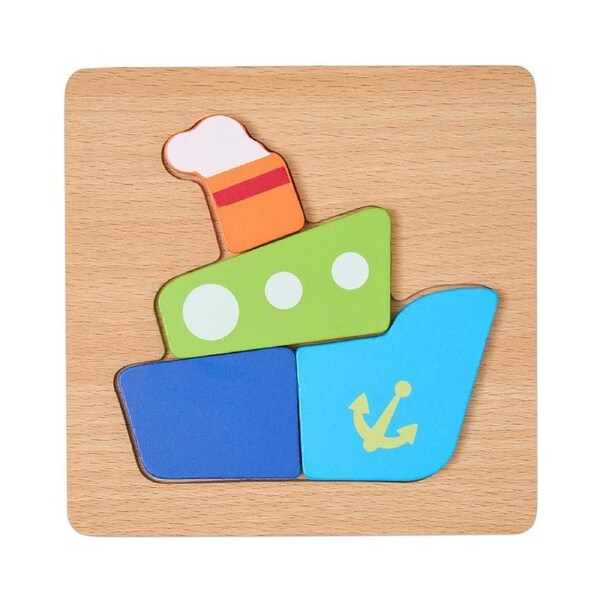 Colourful Four Piece Boat Puzzle