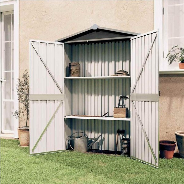 Garden Shed Anthracite 116x45x175 cm Galvanised Steel vidaXL