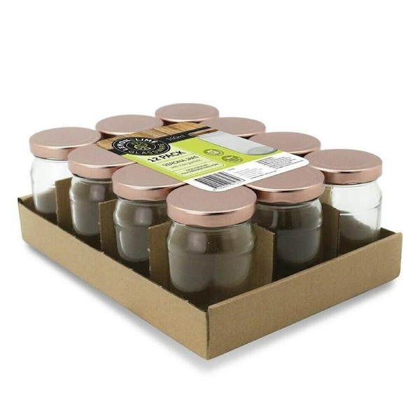 Small 150ML Rose Gold Airtight Glass Jar - 12pcs