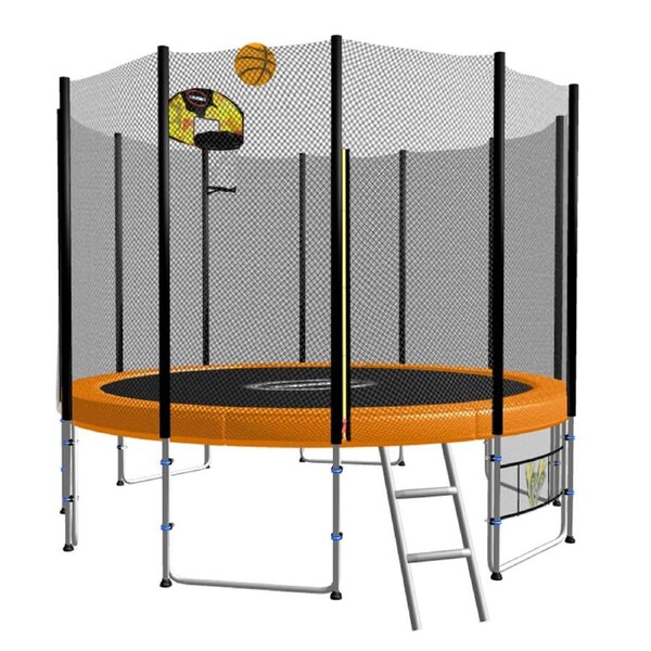 Blizzard 12ft Trampoline Orange with Basketball Set