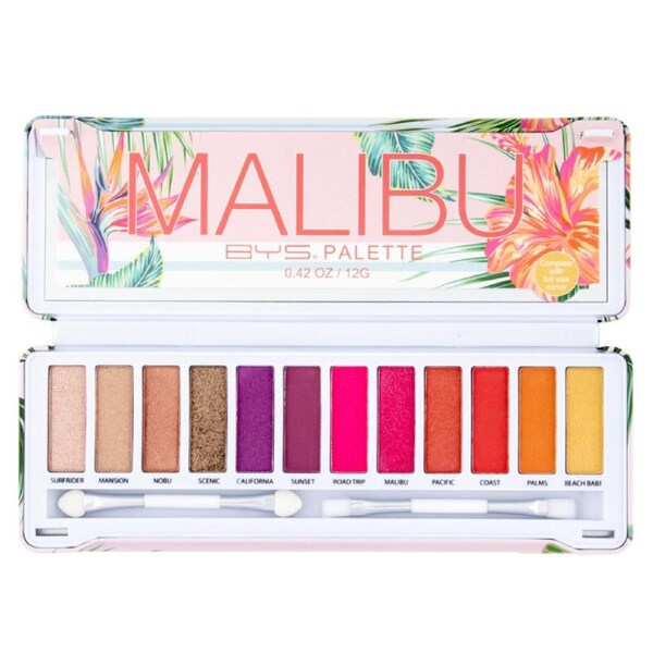 BYS 12g Eyeshadow Colour Palette Pigment Eye Shadow Shimmer Eyes Makeup Malibu