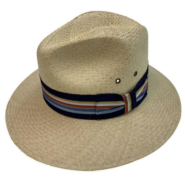 STRAW PANAMA HAT Trilby Beach Golf Cap Summer Sun Hand Woven Made in USA - SMALL