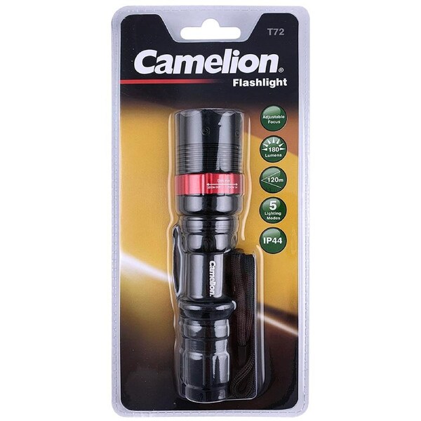 Camelion XML-T6 LED Light 180 Lumen IP44 Torch Flashlight w/3x AAA Battery Black