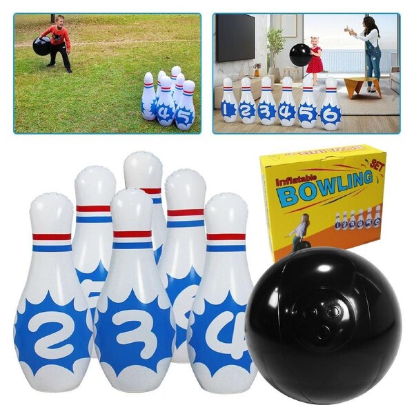 Giant 61cm Inflatable Bowling Set for Kids Indoor or Outdoor ACTIVE FUN Family Game