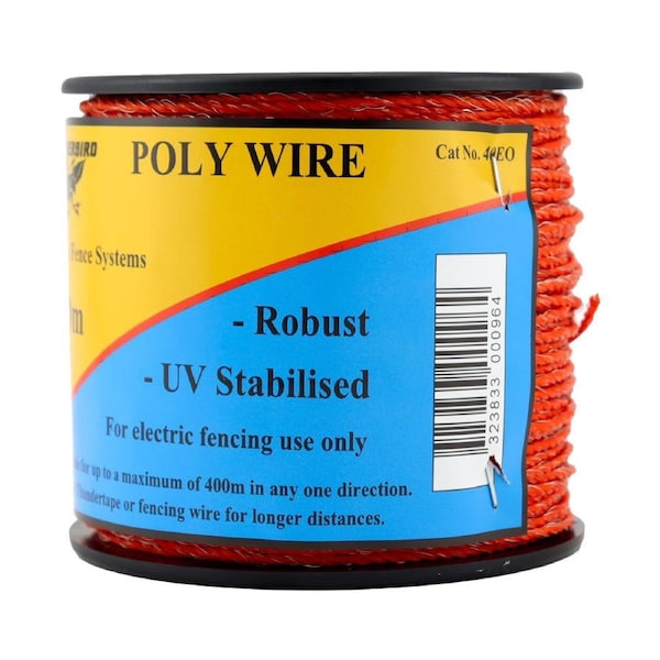 Thunderbird 200m Electric Fence Poly Wire - Orange - EF-40EO