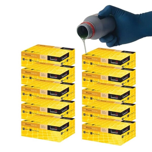 Bastion High-Risk Blue Latex Gloves Powder Free 300mm Long Cuff Extra Large Size - 10 Boxes