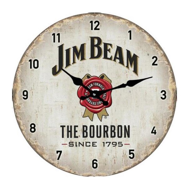 Clock French Country Wall Clocks 30cm Jim Beam Whisky Alcohol
