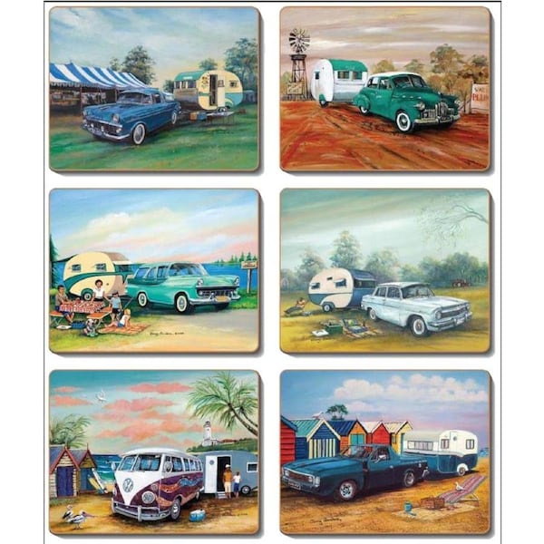Cinnamon Classics Caravans Cork Backed Placemats Set 6