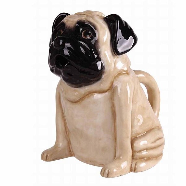 Collectable Novelty Kitchen Teapot Blue Sky Pug Dog China Tea Pot