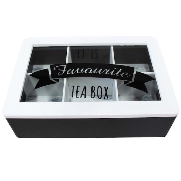 French Country Tea Bag Box MY FAVOURITES Wood Teabag Holder