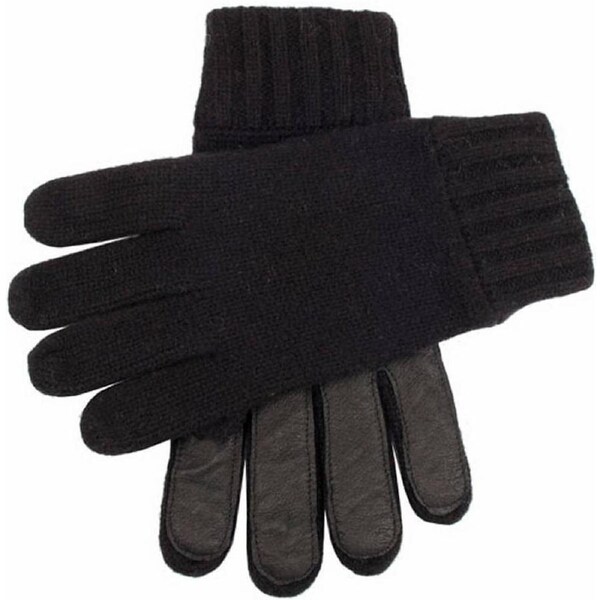 Dents Mens Lambswool Blend Knit Gloves With Pig Leather Palm Patch Winter Warm Medium