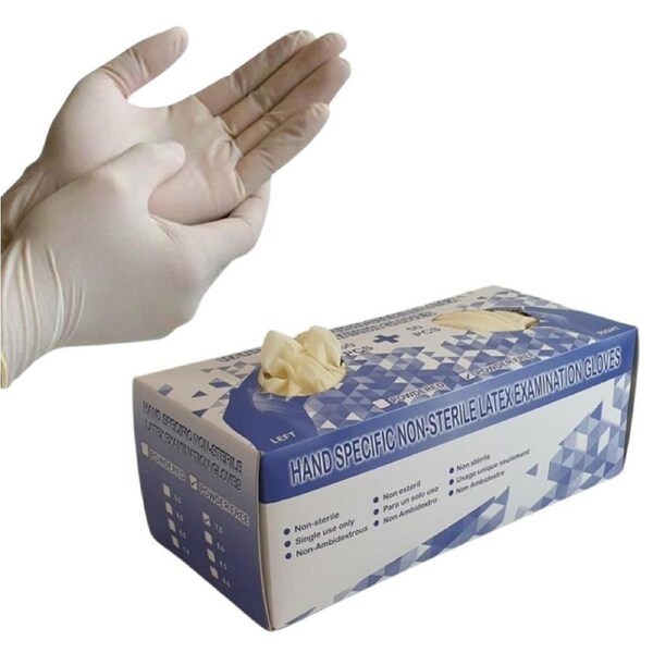 Hand Specific Latex Clear Gloves Medical Grade Powder Free 10gm Box of 100pcs - Large Size