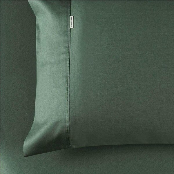 400 Thread Count Fitted sheet Queen Bed Extra Depth Forest Green