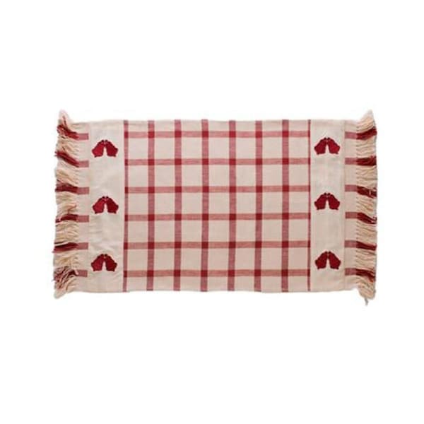 Country Vintage Inspired Home for the Holidays Cloth Placemats Set 2