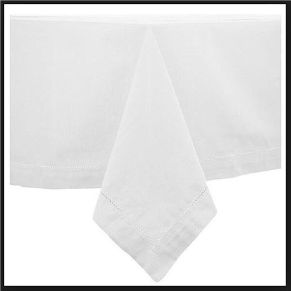 Rans Table Cloth Hemstitch Tablecloth White 205X205cm Square