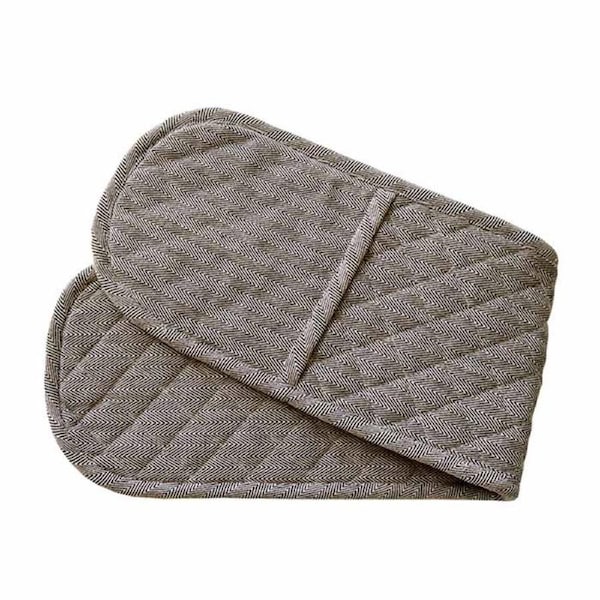 Rans Kitchen Double Oven Gloves Herringbone Black Pot Holder Mitts
