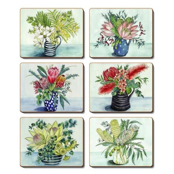 Cinnamon Native Vase Cork Backed Drink Coasters Set 6