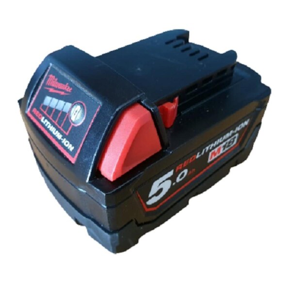 Milwaukee M18B5 18V 5.0Ah RED Li-Ion Cordless Battery - Unboxed