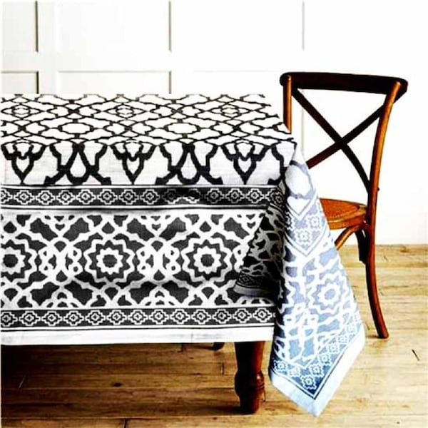 Rans Table Cloth Vintage Black 150x300cm Tablecloth French Country
