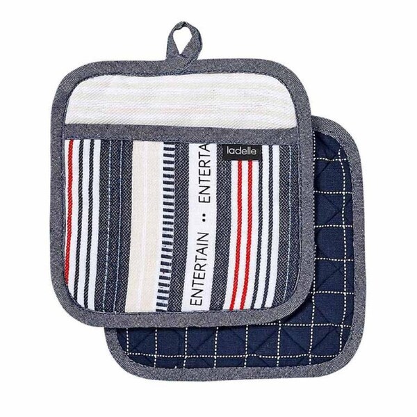 Ladelle Eco Recycled Entertainer Pot Holders Set of 2 for Hot Oven
