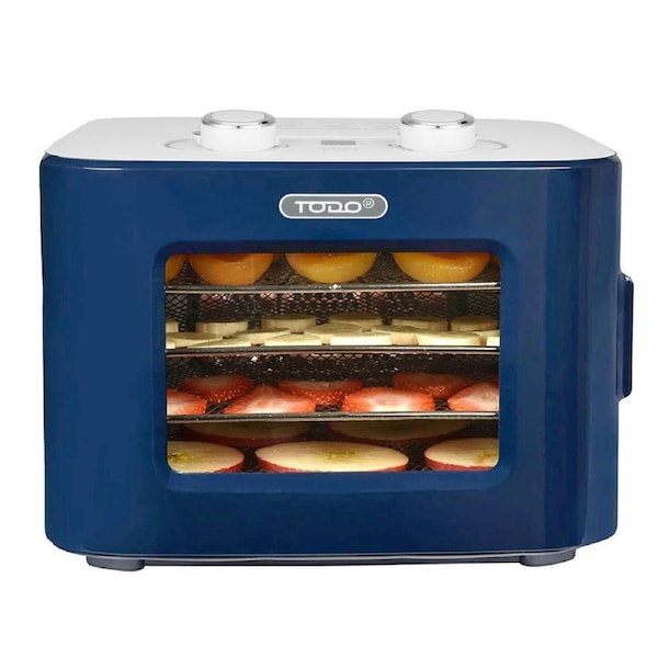 TODO 400W Food Dehydrator Stainless Steel Interior Preserve Yogurt Fruit Dryer Jerky Maker - Blue