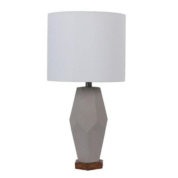 Table Lamp Desk Lamps Bedside Side Light Reading Grey Ceramic Blend Wooden Lighting