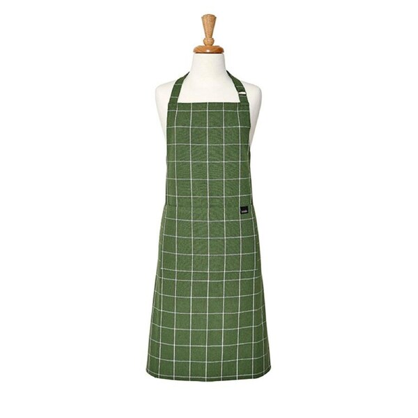 Ladelle Kitchen Cooking Eco Check Recycled Green Apron Adult