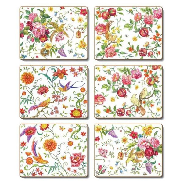 Cinnamon Garden Paradise Cork Backed Drink Coasters Set