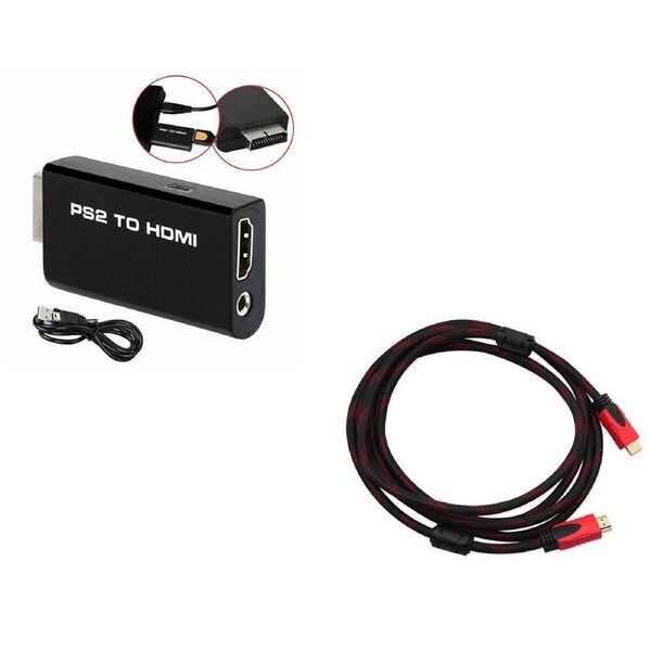 PS2 to HDMI Video Converter PlayStation 2 HD Adapter with 1.5M HDMI Cable V1.4