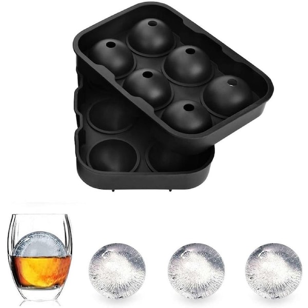 Silicone Ice Cube Trays Combo Round Ice Ball Spheres Ice Cube Tray Mold Black