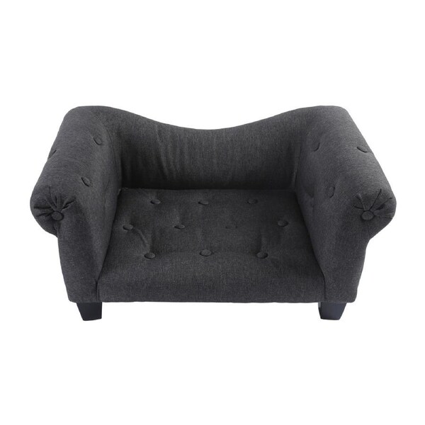 Charlie's Luxe Dog Sofa Charcoal 72 x 41 x 33cm