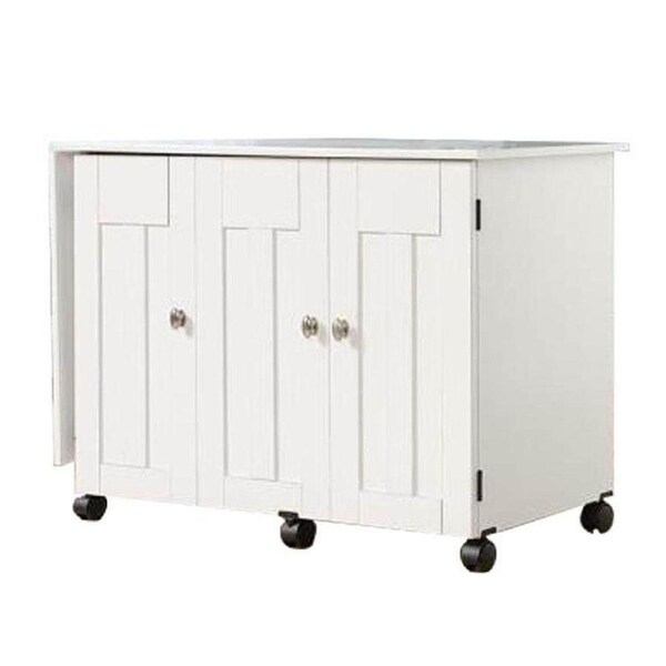 Sewing/Craft Mobile Cart Table Multi Purpose Storage Unit - Soft White
