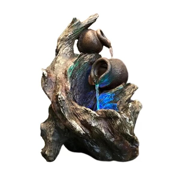 Table Top Tree Trunk and Pots Water Feature Water Fountain DW11131