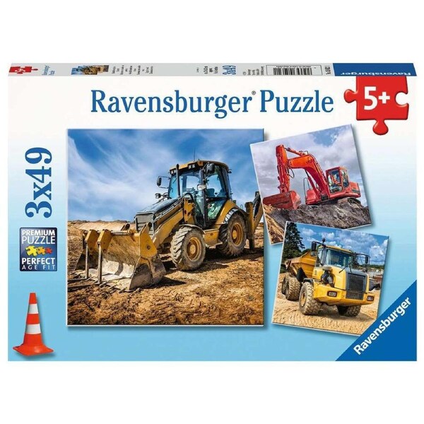 Ravensburger - Diggers at Work! Puzzle 3x49pc