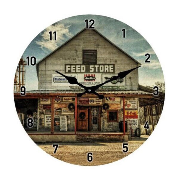 French Country Chic Retro Wall Clock 17cm Feed Store