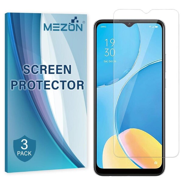 [3 Pack] OPPO A16s Ultra Clear Screen Protector Film by MEZON – Case Friendly, Shock Absorption (OPPO A16s, Clear)