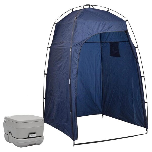 Portable Camping Toilet with Tent 10+10 L vidaXL