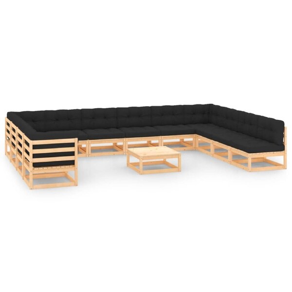 13 Piece Garden Lounge Set with Anthracite Cushions Pinewood vidaXL