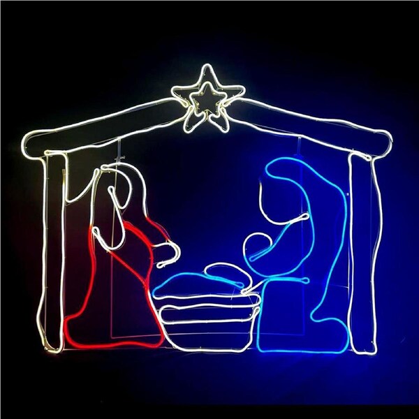 LED Neon Version Nativity Scene Christmas Light Decoration