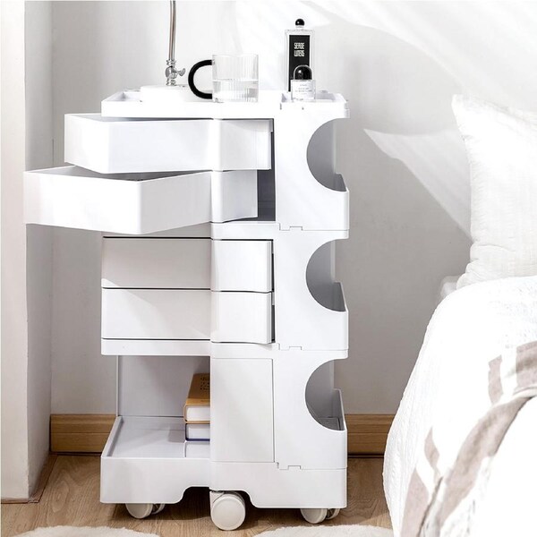 5 Tier Storage Trolley Cart ArtissIn Bedside Table Replica White