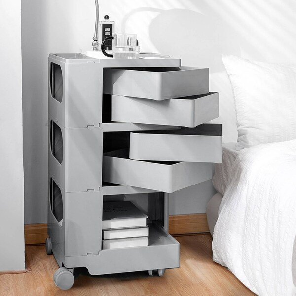 5 Tier Storage Trolley Cart ArtissIn Bedside Table Replica Grey