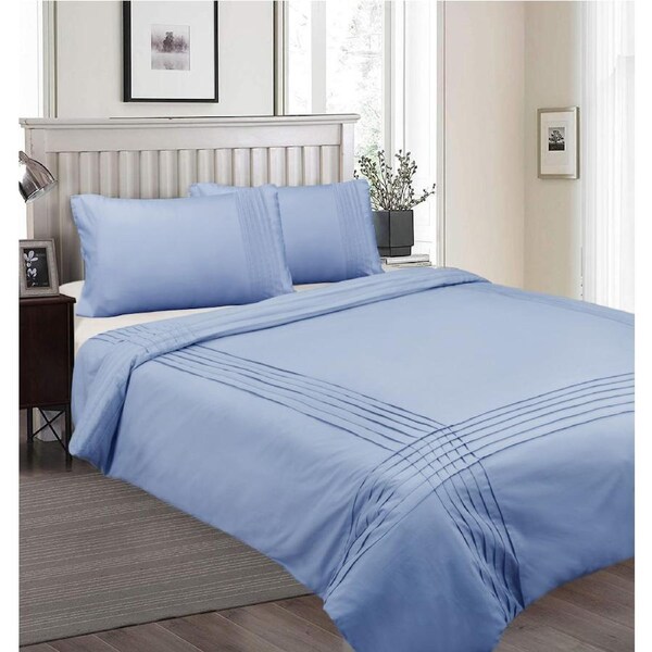 Shangri-La Linen Classic Pintuck Quilt Cover Set Queen / Gray