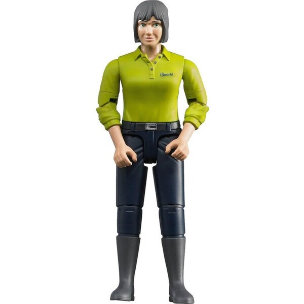 Bruder Bworld Black Haired Woman in Dark Blue Jeans 10cm Action Figurine 4y+ Toy