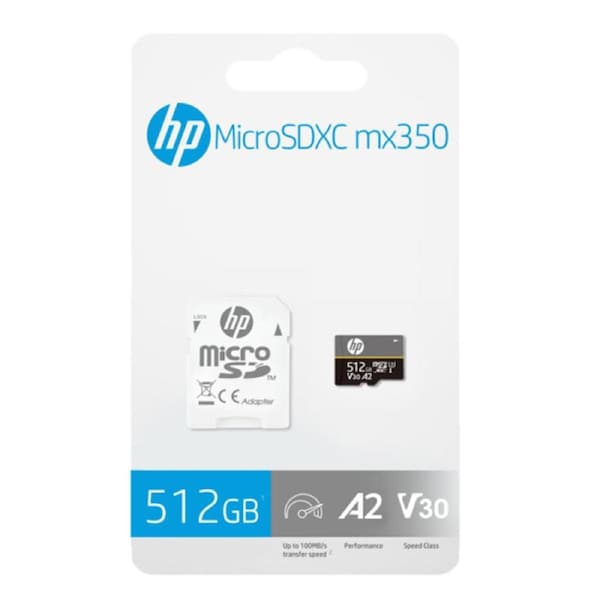 HP MicroSDXC U3 A2 512GB Micro SD Memory Card w/ Adapter for Smartphones/Tablets