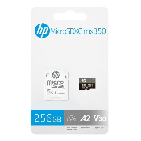 HP MicroSDXC U3 A2 256GB Micro SD Memory Card w/ Adapter for Smartphones/Tablets